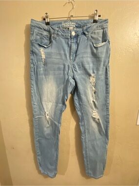 Resfeber Los Angeles Light Blue Distressed ripped Women's Jeans skinny boyfriend